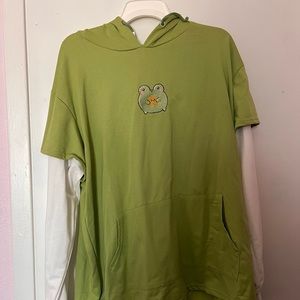 green frog hoodie